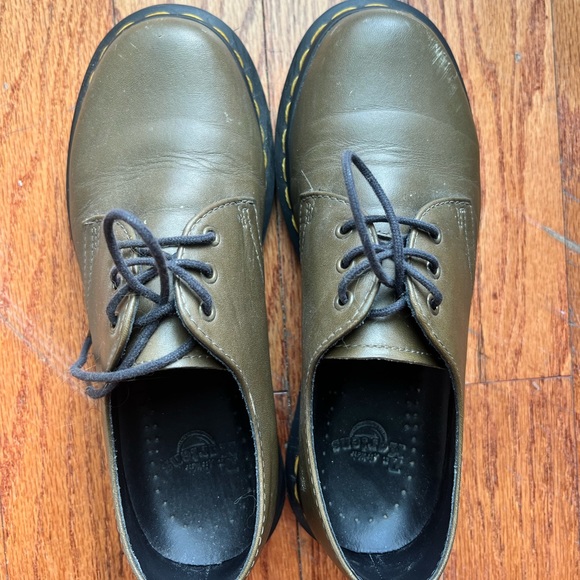 Olive Green Doc Martens Oxfords - Picture 3 of 4